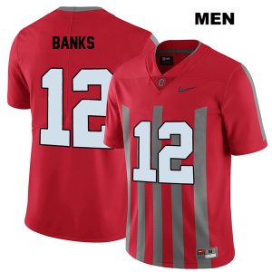 Men's NCAA Ohio State Buckeyes Sevyn Banks #12 College Stitched Elite Authentic Nike Red Football Jersey JL20M26AK